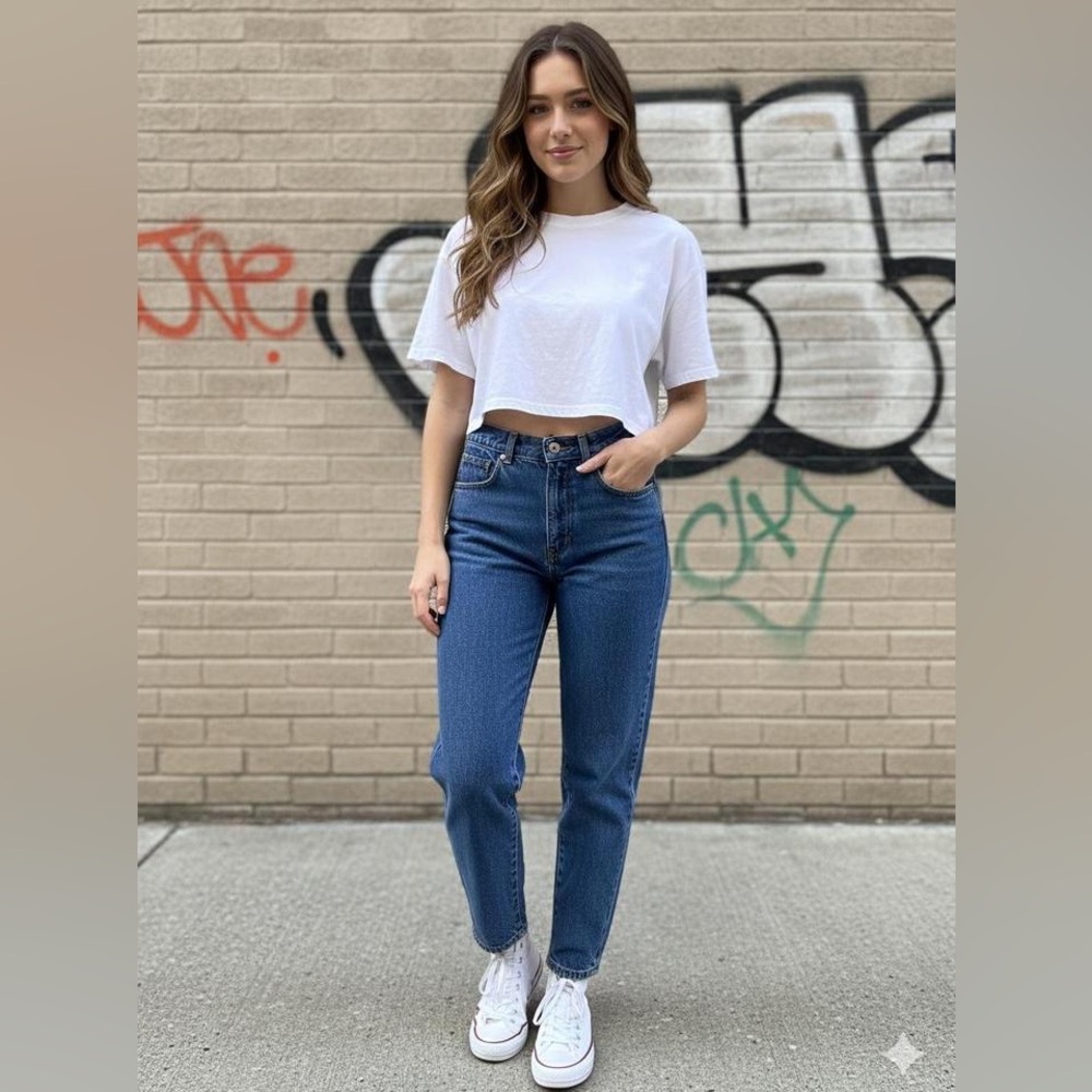 80s Chic High-Waisted Straight Leg Women's Jeans